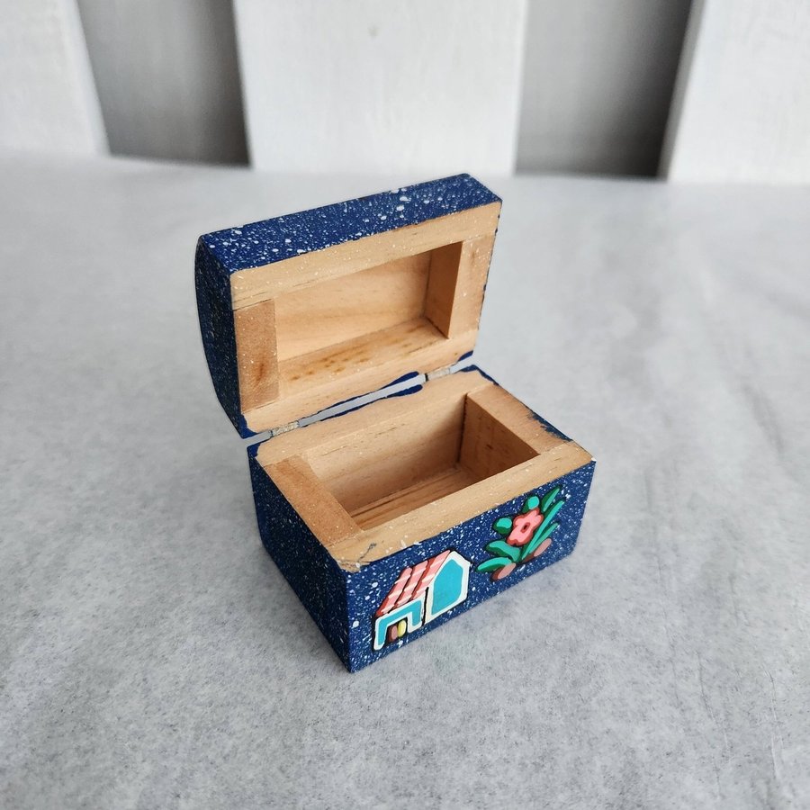 Mini Wooden Trinket Box Mexican Style