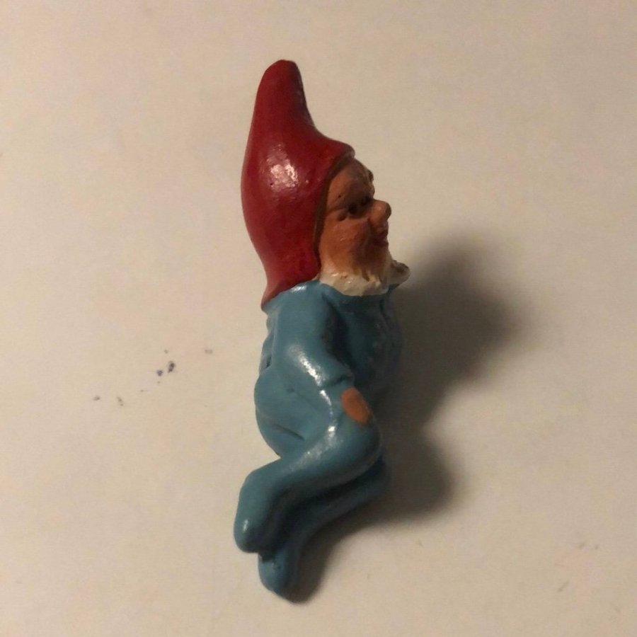 Liten äldre Tomtefigur i keramik vintage jul tomte