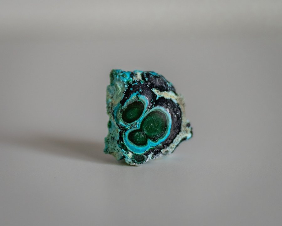 Small chrysocolla and malachite slice from Congo