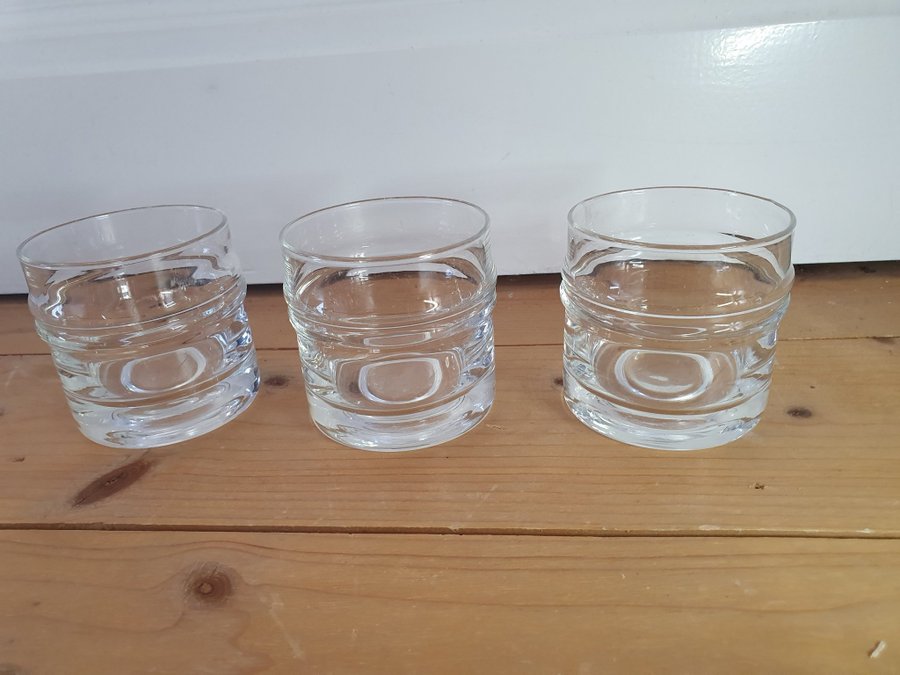 3st Iittala Pisaranrengas Vattenglas / Whiskeyglas Design Timo Sarpaneva