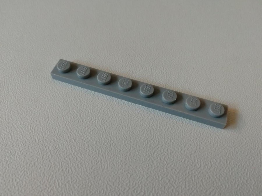 Lego - plate - platt - bas - 1x8 - part 3460 - ljusgrå (bluish)