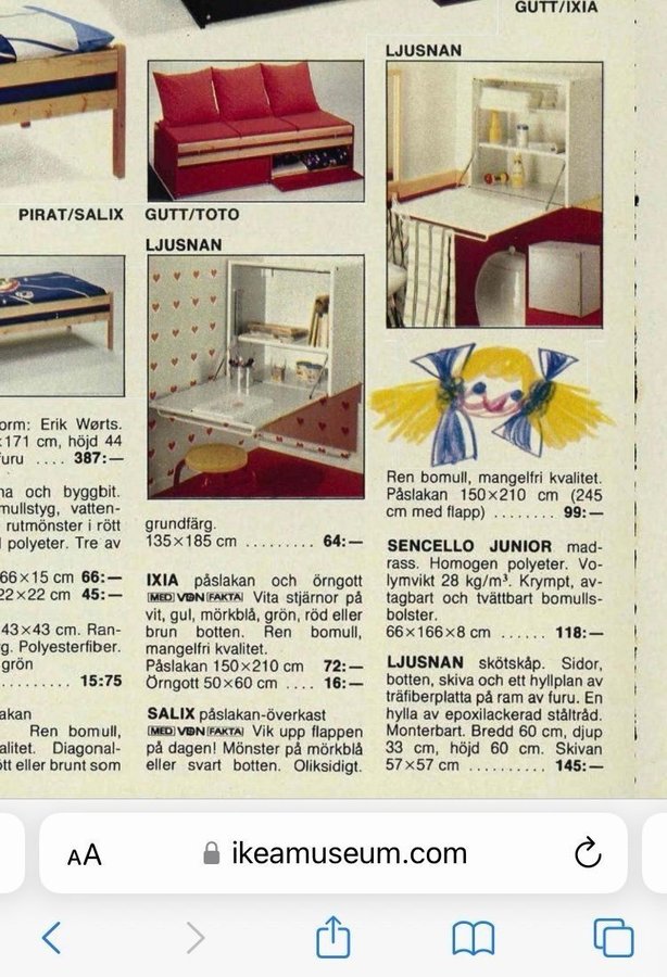 IKEA Ljusnan skötskåp skötbord skrivbord retro 70-tal