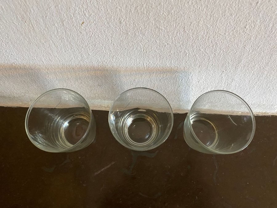 Gamla Graverade Selterglas / Graverat Glas / Spritglas