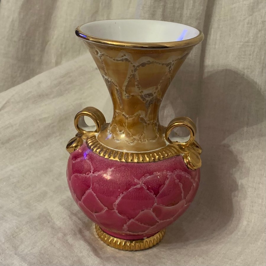 DERUTA ITALY Keramik Vas marble gold pink