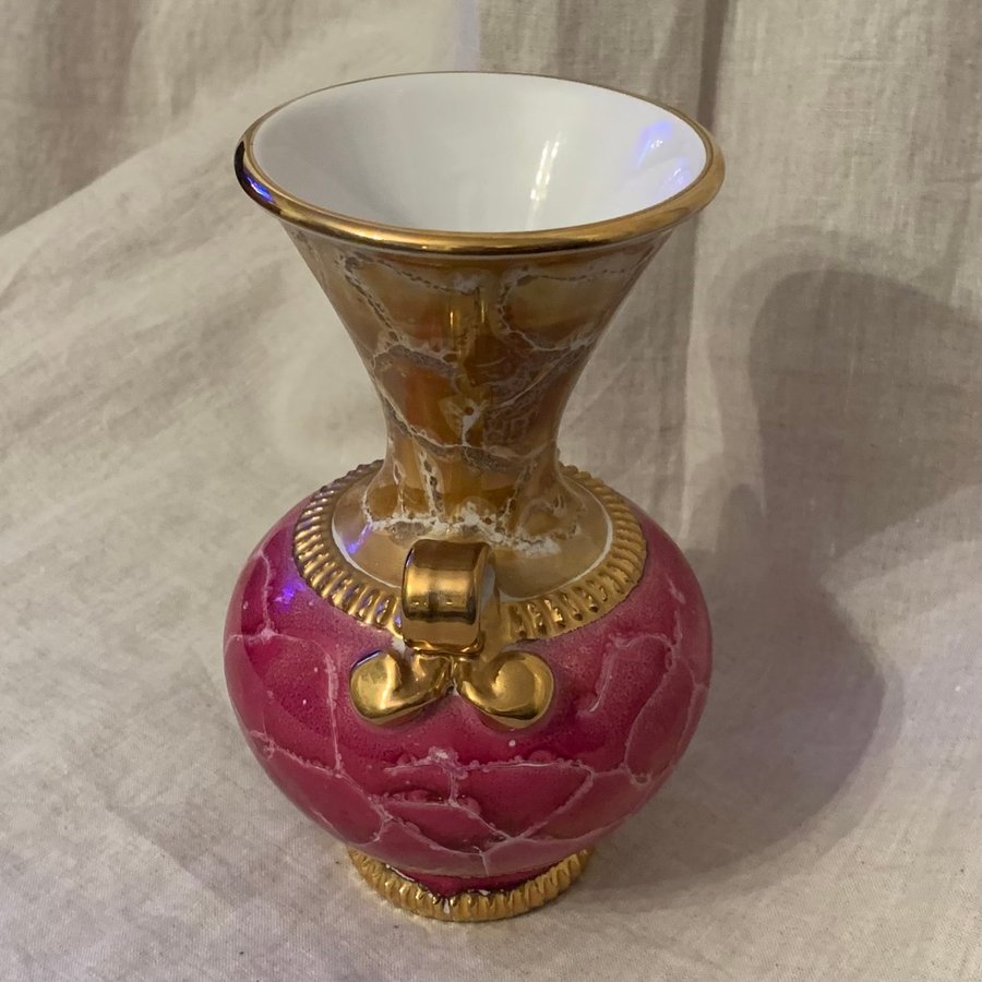 DERUTA ITALY Keramik Vas marble gold pink