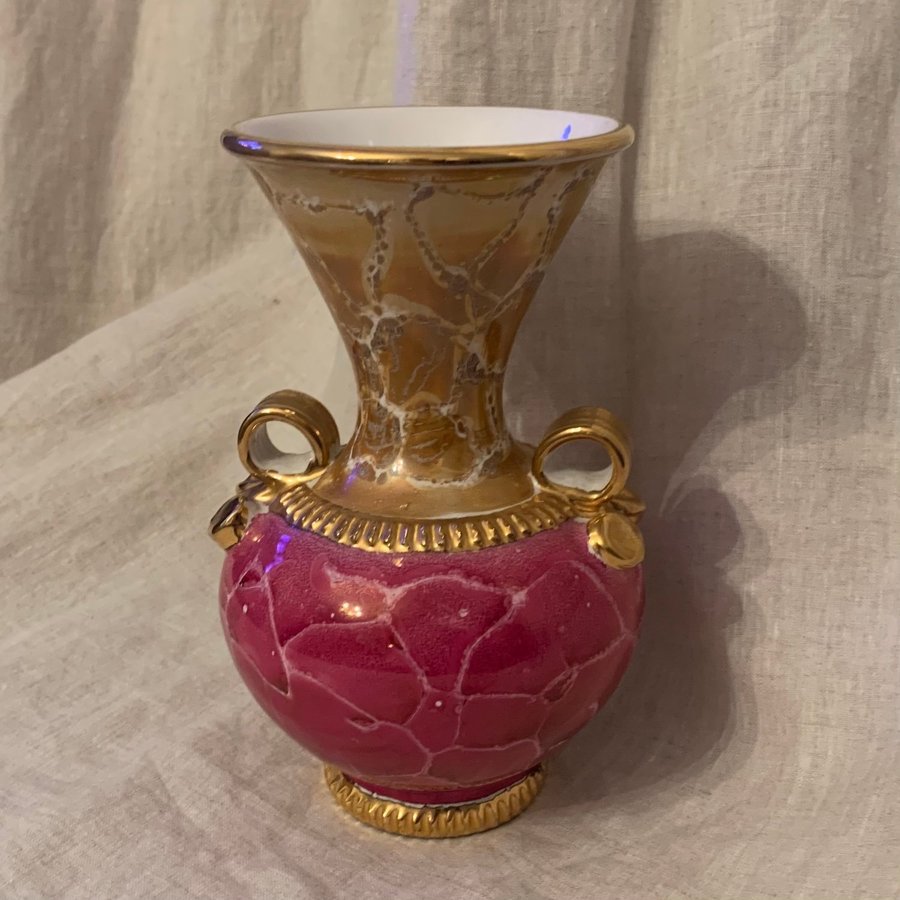 DERUTA ITALY Keramik Vas marble gold pink