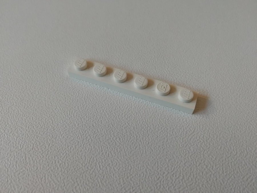 Lego - plate - platt - bas - 1x6 - part 3666 - vit