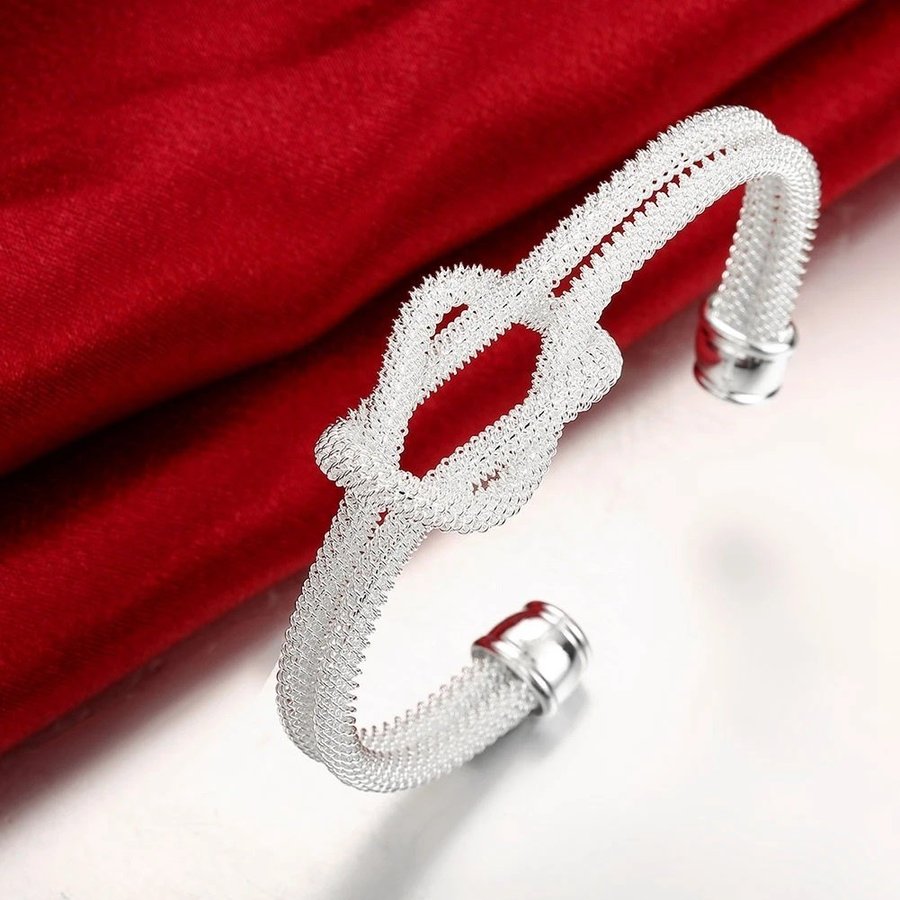 Underbart silver armband 925S silverpläterad justerbar knut Nickelfri trendig
