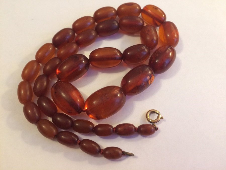 halsband av bärnsten vintage äkta baltisk amber