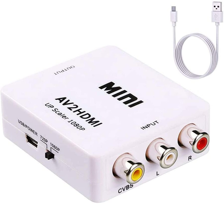 1080P RCA AV till hdmi Composite Video Audio Converter Adapter - Snabb Frakt