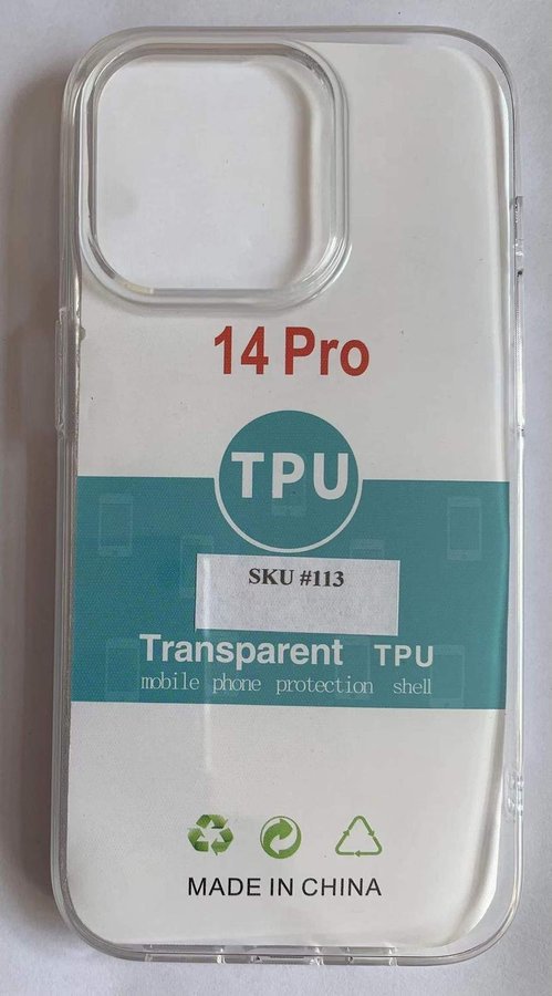 iPhone 14 Pro TPU Transparent Skal Soft Clear Case - Snabb Frakt