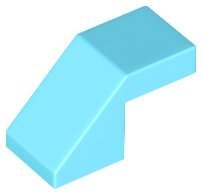 Medium Azure Slope 45 2 x 1 with Cutout without Stud - LEGO - 28192