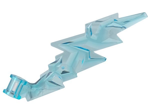 Trans-Light Blue Wave Angular Lightning Bolt with Axle Hole LEGO - 2149