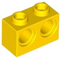 Yellow Technic Brick 1 x 2 with Holes - LEGO - 32000