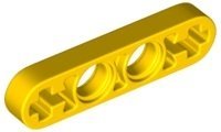 Yellow Technic Liftarm Thin 1 x 4 - Axle Holes - LEGO - 32449