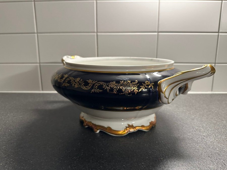 Soup Tureen från ECHT WEIMAR KATHARINA KOBALT guld 24 Karat - utan lock