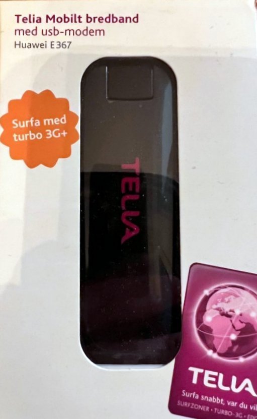 Telia mobilt bredband Huawei E 367 ”dongel” för USB-anslutning