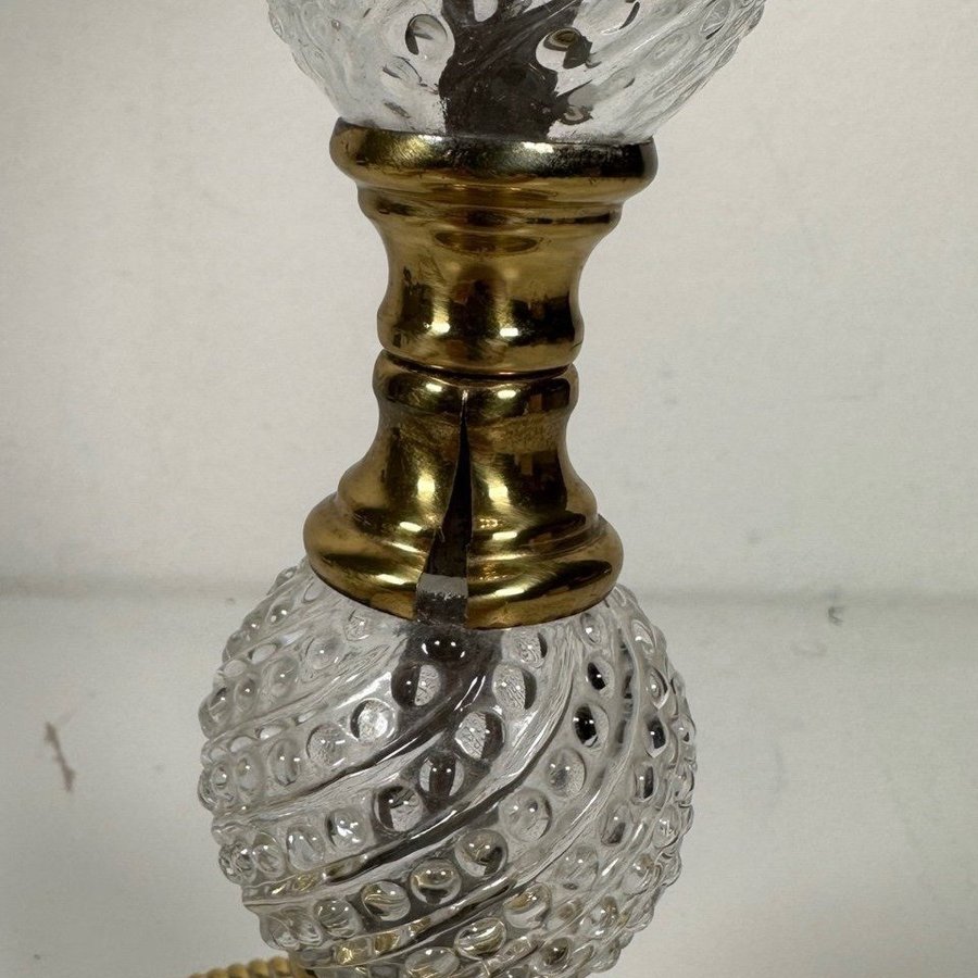 Vintage Abo Crystal Bordlampa 312 Denmark Table Lamp Glass Metal