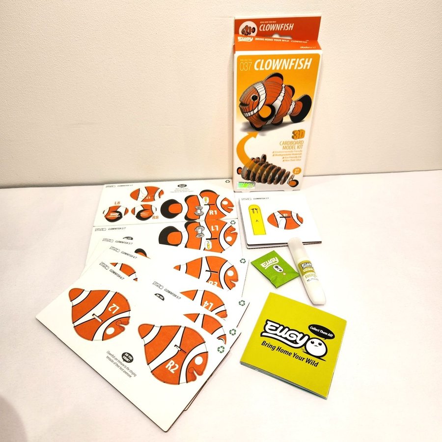 Clownfish 3D Cardboard Model Kit Eugy Model No 037