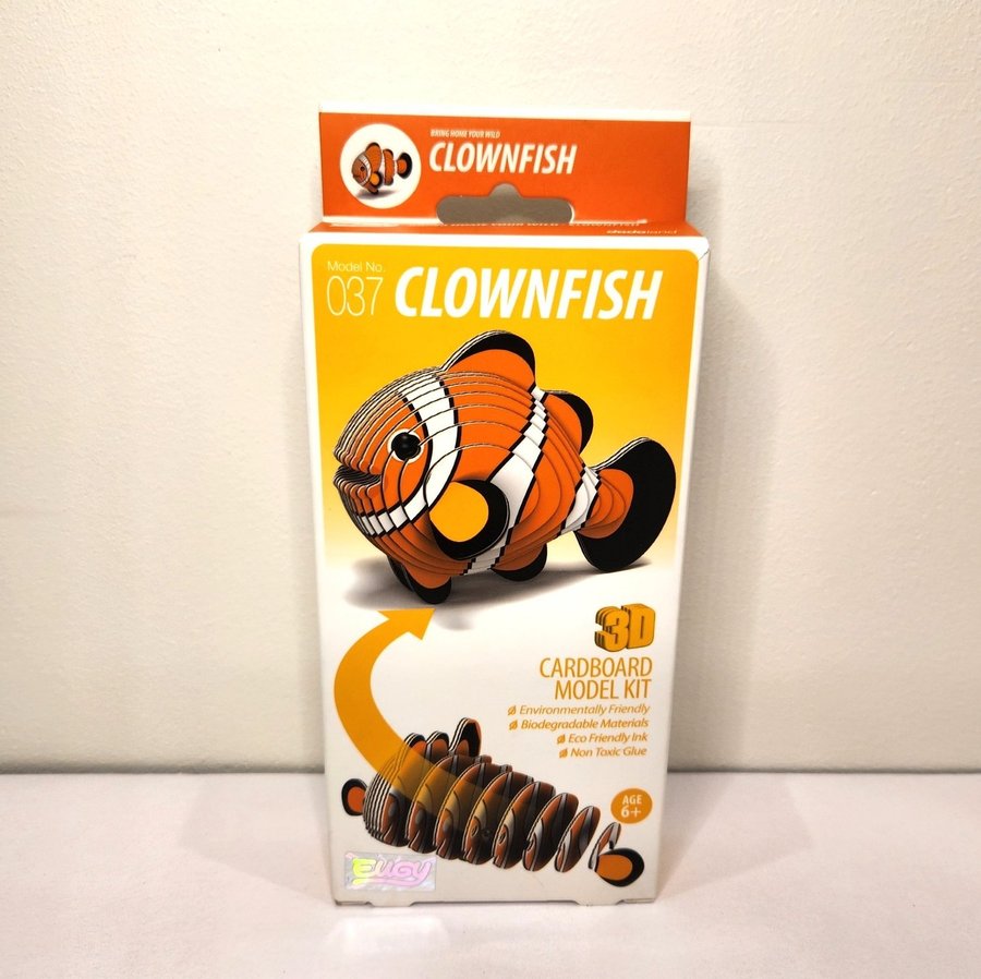 Clownfish 3D Cardboard Model Kit Eugy Model No 037