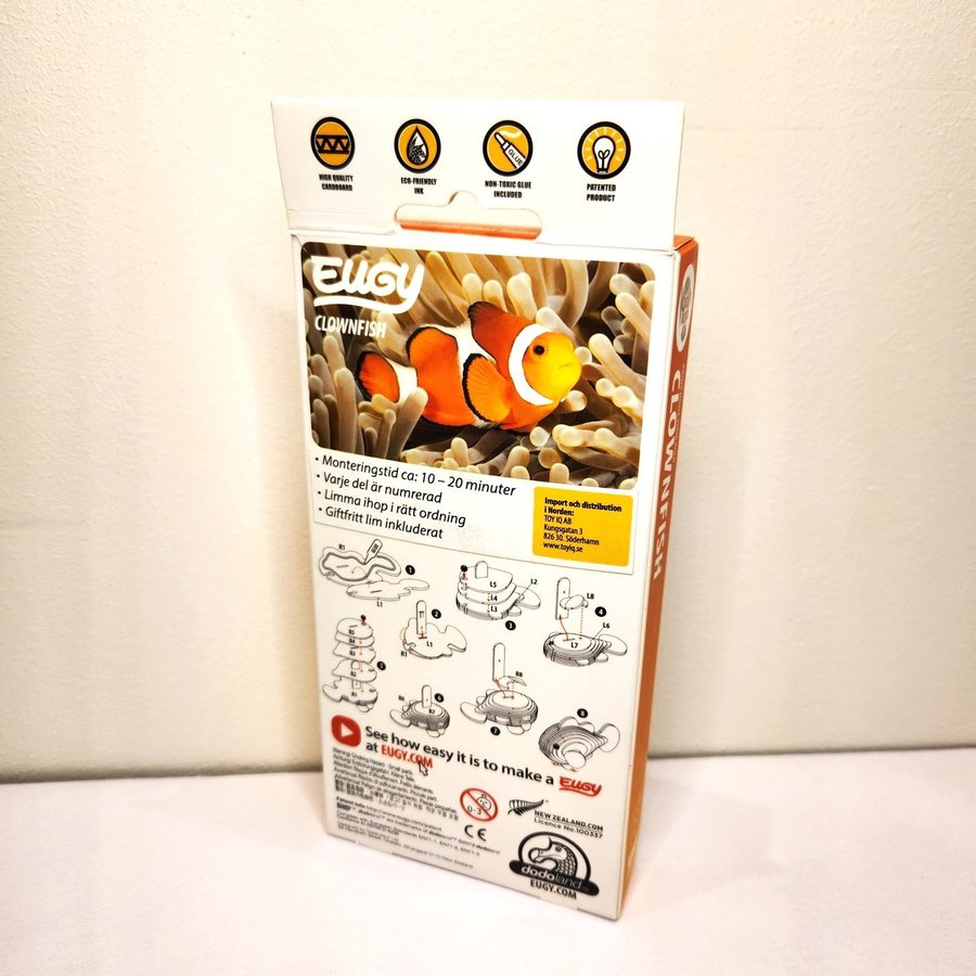 Clownfish 3D Cardboard Model Kit Eugy Model No 037