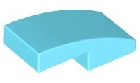 Medium Azure Slope Curved 2 x 1 x 2/3 - LEGO - 11477