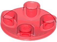 Trans-Red Plate Round 2 x 2 with Rounded Bottom (Boat Stud) - LEGO - 2654