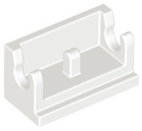 White Hinge Brick 1 x 2 Base - LEGO - 3937