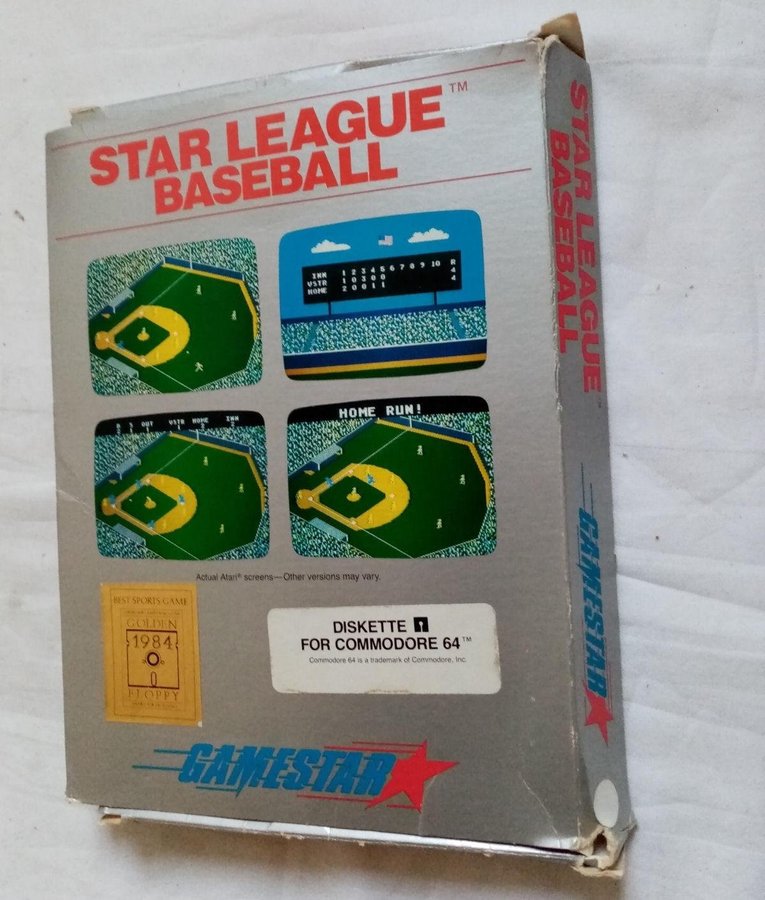 Star League Baseball (Gamestar) >TESTAD< - Disk - Commodore 64/C64 Spel