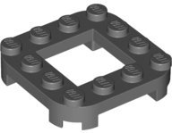 Dark Bluish Gray Plate Modified 4 x 4 with Rounded Corners 4 Fe - LEGO - 79387