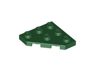 Dark Green Wedge Plate 3 x 3 Cut Corner - LEGO - 2450