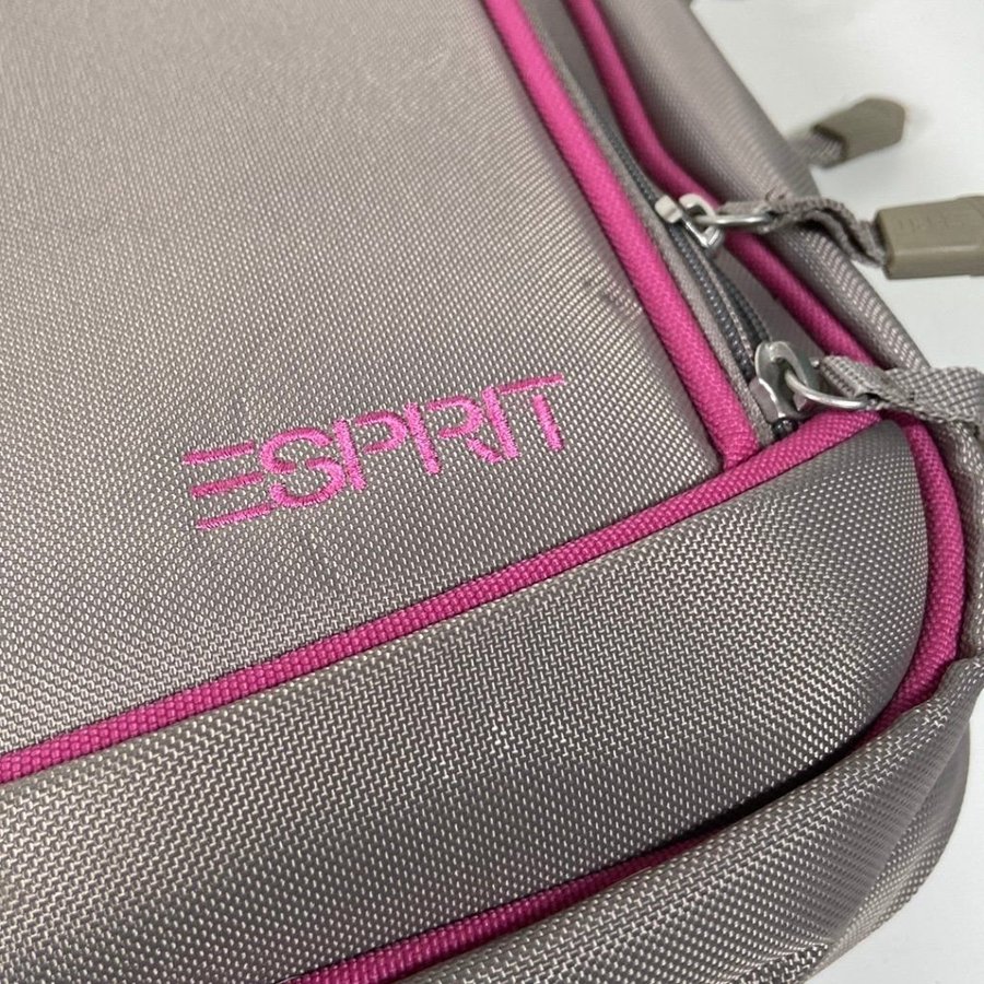 Esprit Dator Väska Grå/Rosa Laptop Case Carry-on Bag Axelremsveska