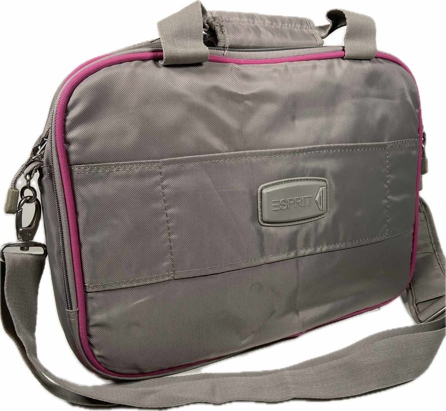 Esprit Dator Väska Grå/Rosa Laptop Case Carry-on Bag Axelremsveska