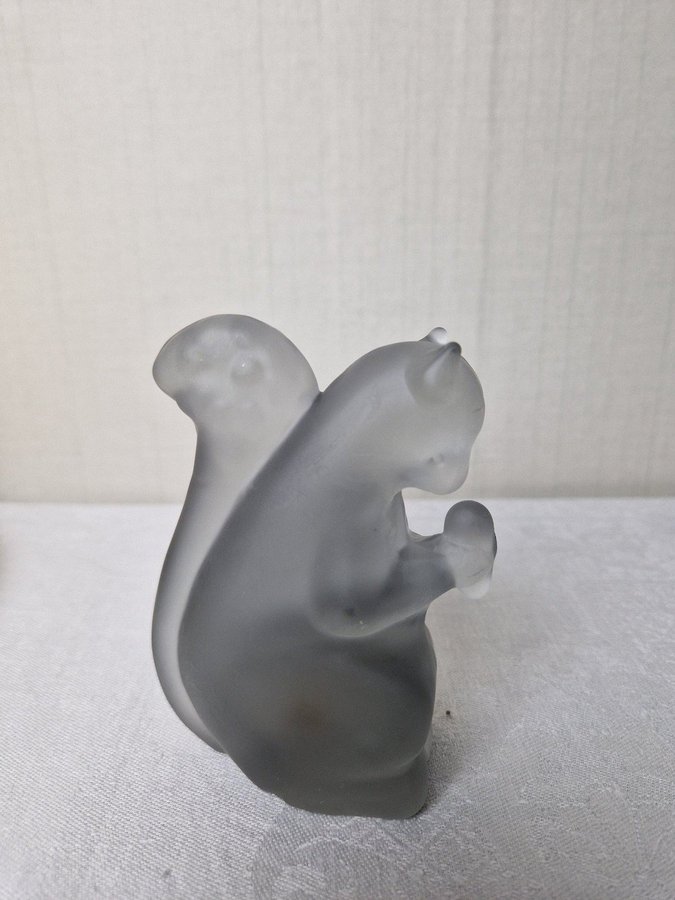 Ekorre REIJMYRE frostat glas gråton figurin glaskonst RETRO VINTAGE