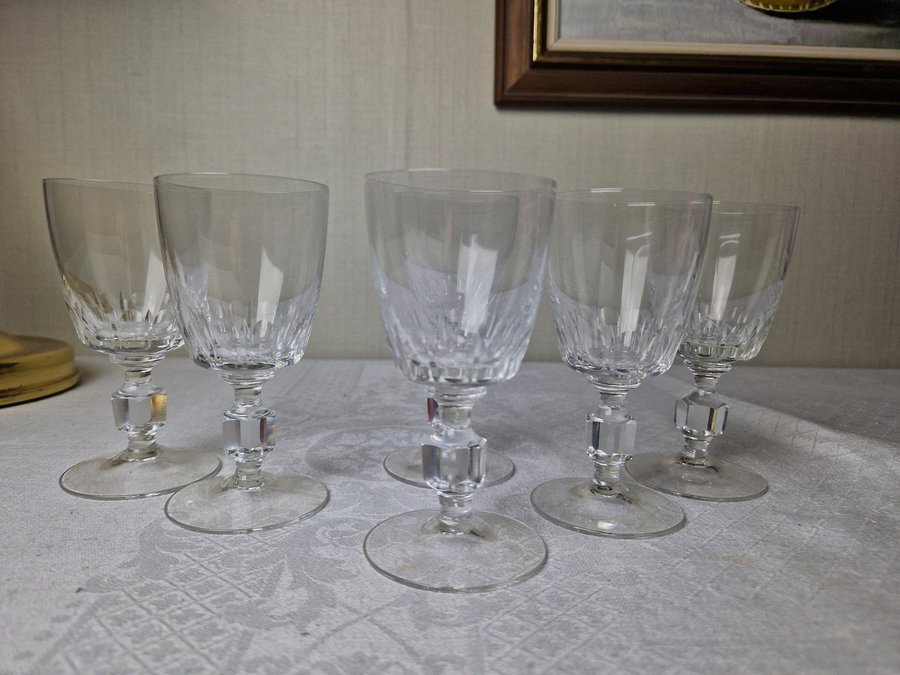 6 st likörglas Orrefors 40-50 tal olivslipade RETRO VINTAGE