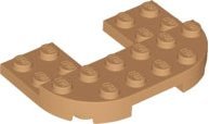 Medium Nougat Plate Round 4 x 6 x 2/3 Raised 2 x 6 and 2 x 2 Cu - LEGO - 89681