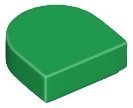 Green Tile Round 1 x 1 Half Circle Extended - LEGO - 24246