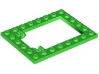 Bright Green Plate Modified 6 x 8 Trap Door Frame Horizontal - LEGO - 92107