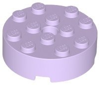 Lavender Brick Round 4 x 4 with Hole - LEGO - 87081