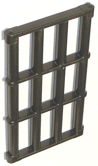 Pearl Dark Gray Bar 1 x 4 x 6 Grille with End Protrusions - LEGO - 92589