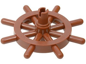 Reddish Brown Boat Ship's Wheel with Slotted Pin - LEGO - 4790b