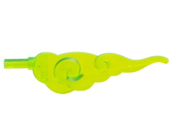 Trans-Bright Green Wave Rounded Straight Swirls with Bar End - LEGO - 68547