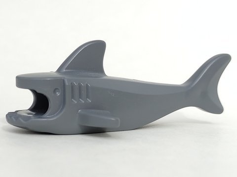 Dark Bluish Gray Shark Body with Debossed Gills - LEGO - 14518