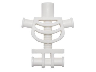 White Torso Skeleton Rounded Rib Cage and Thick Shoulder Pins - LEGO - 60115