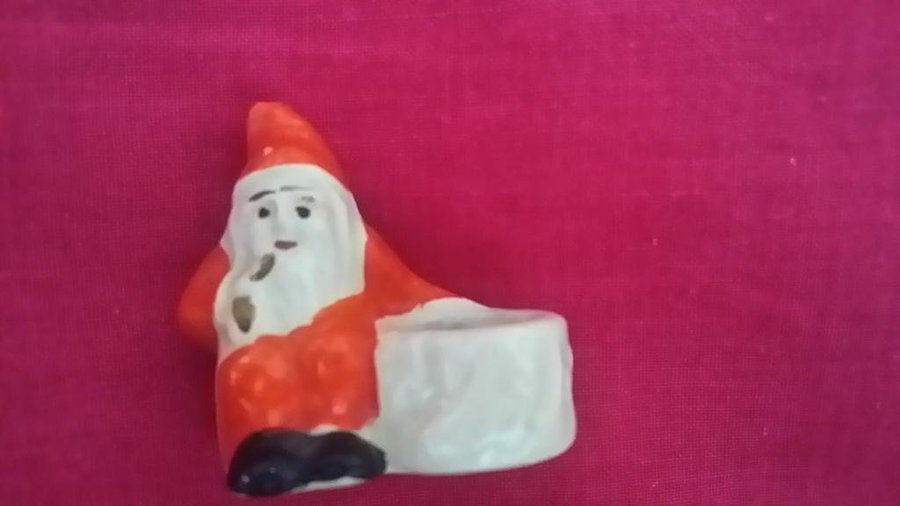 tomte porslin ljusstake JUL 60-tal !