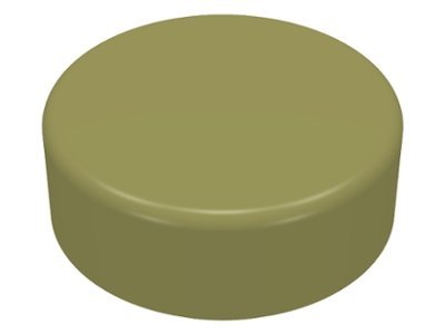 Olive Green Tile Round 1 x 1 - LEGO - 98138