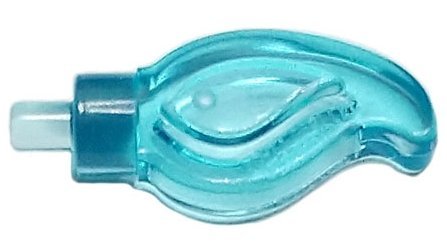 Trans-Light Blue Wave Rounded Straight Single with Small Pin End - LEGO - 37775