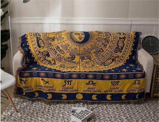 Yellow dustproof sofa blanket decoration tapestry camping carpet130*180cm