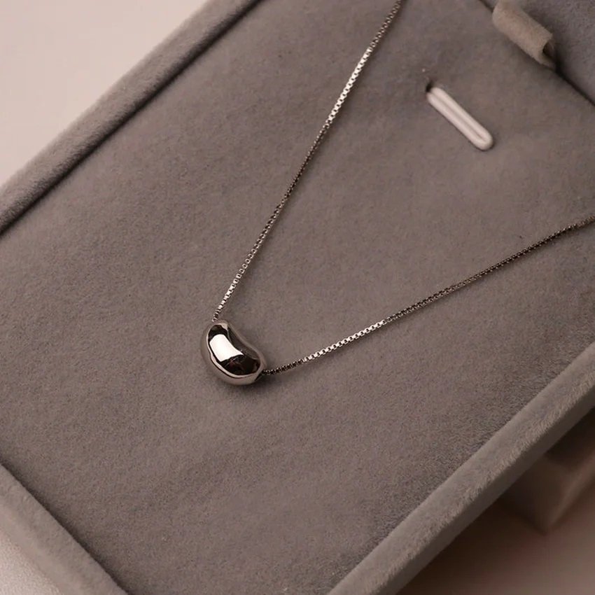 Sterling Silver halsband S925 stämplad droppe kedja pläterad regndropp trendig