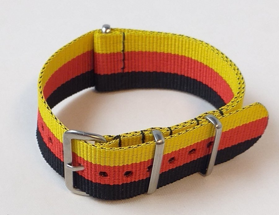 *Nytt Nato Armband till klocka Tyska färger 20 mm Klockarmband Nylonband